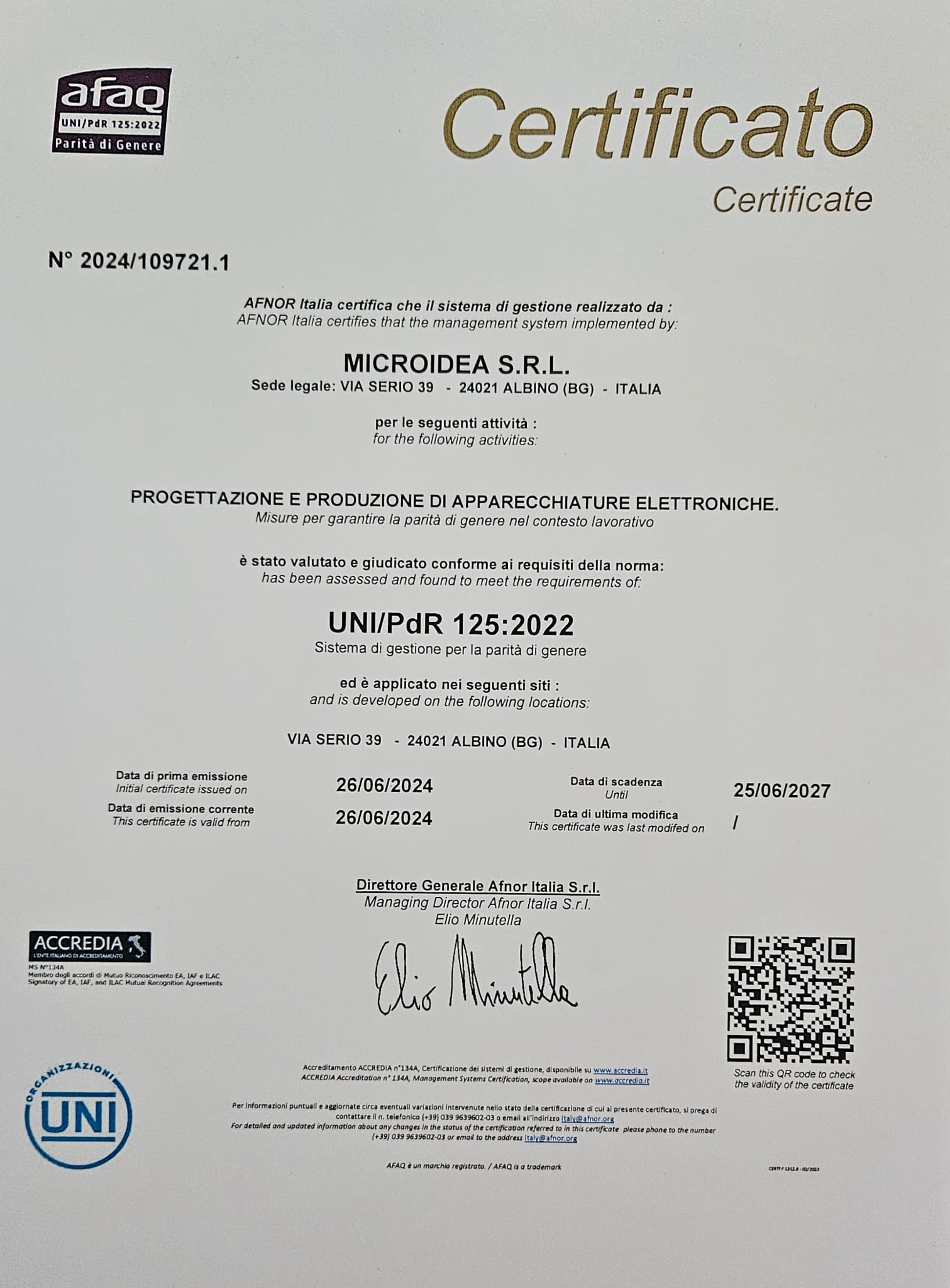 CERTIFICATO AFAQ