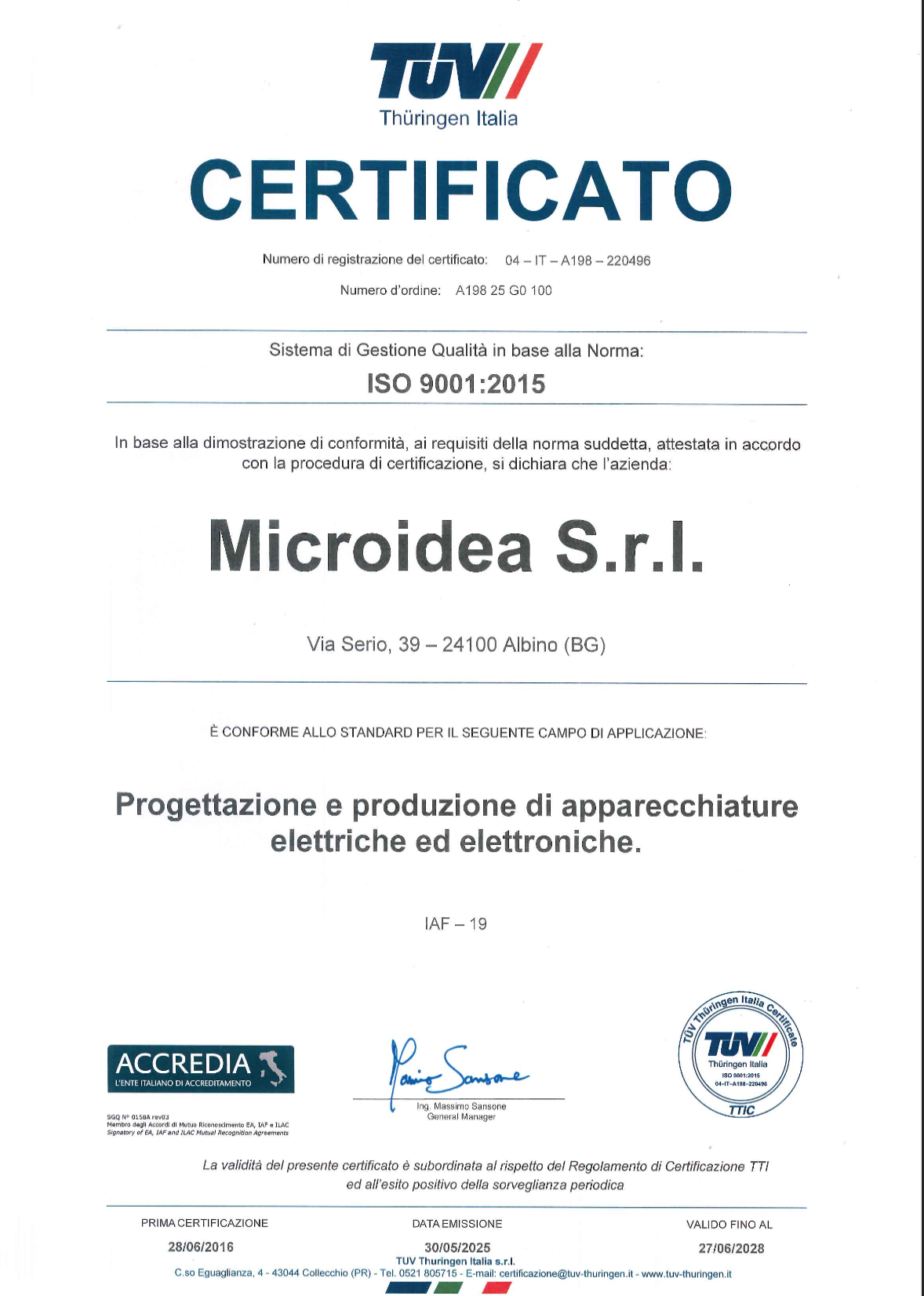 certificato 